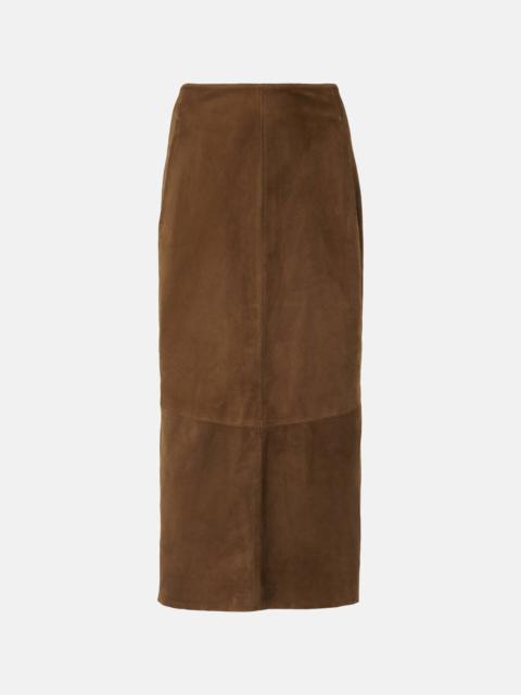 Suede pencil skirt