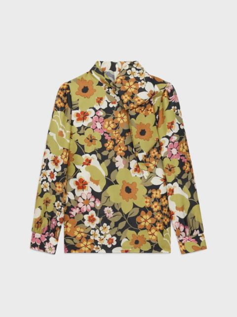 lavalliere blouse with bow in silk organza