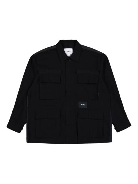 multi-pocket cotton shirt
