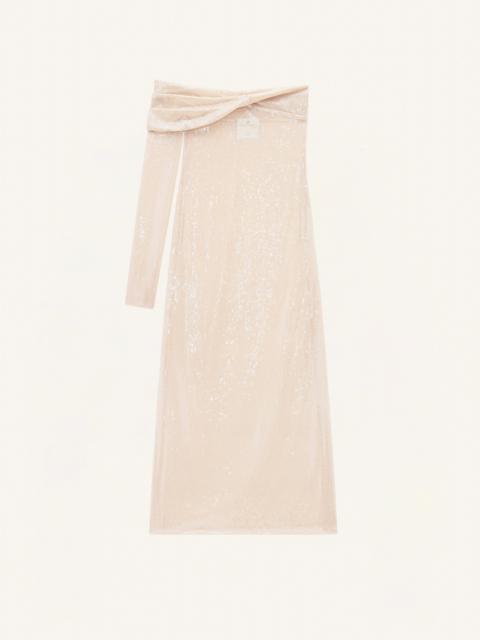 TWIST ASYMETRICAL GLITTER LONG DRESS