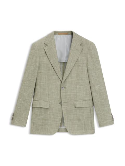 REGULAR-FIT MICRO-PATTERNED BLAZER WITH ELBOW PATCHES