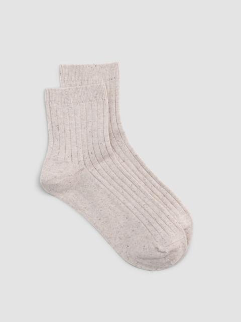 Speckle Rib Quarter Crew Sock