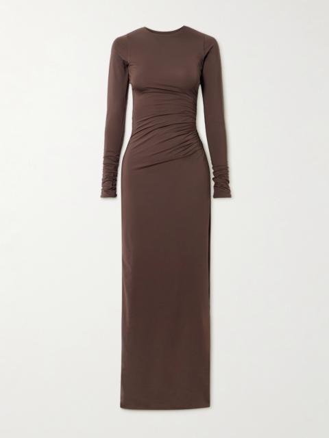Albedo Gathered Stretch-jersey Maxi Dress