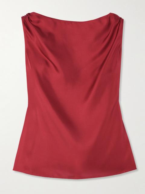 Remy Knotted Silk-twill Top