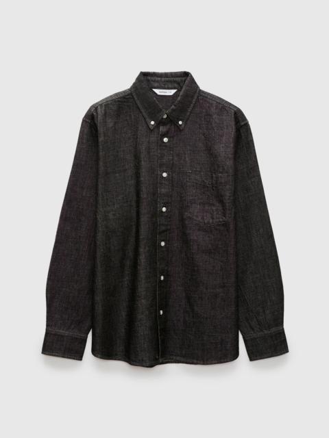 Denim Button-Down Shirt in Black White