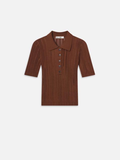 Laddered Rib Polo in Light Camel