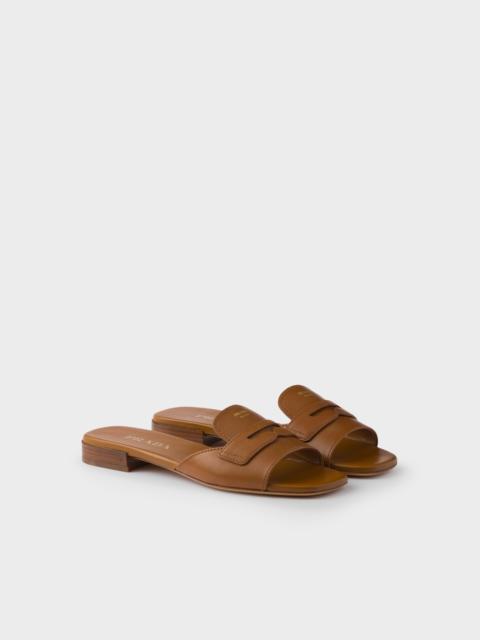 Leather slides