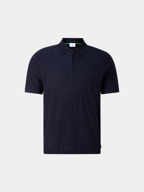 Maxim knitted polo shirt in Navy blue