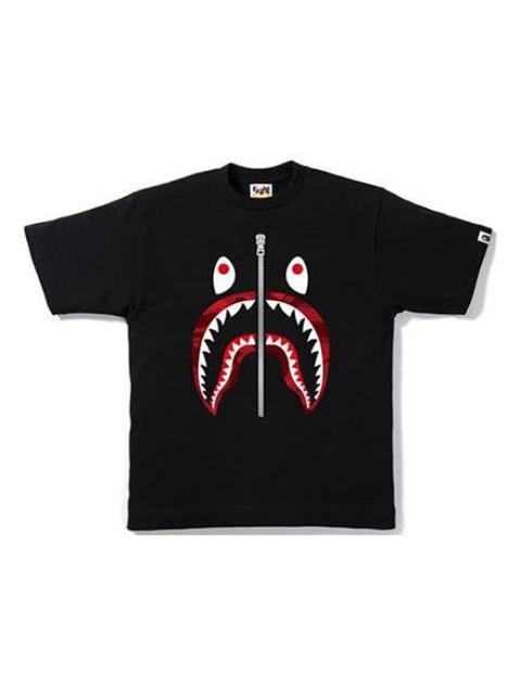 A Bathing Ape Shark Face Tee 'Black' BAPE-SS18-004
