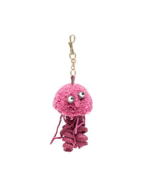 Jellyfish pom-pom bag charm