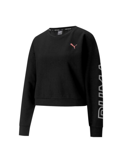 (WMNS) PUMA Modern Sports Crewneck Sweatshirt 'Black White Pink' 585259-61