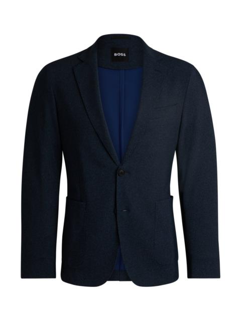SLIM-FIT JACKET IN MICRO-PATTERNED PERFORMANCE-STRETCH FABRIC