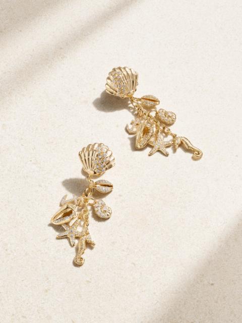 Sea Life 14-karat Gold Diamond Earrings