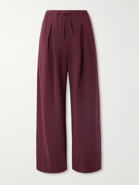 Pleated Crepe Wide-leg Pants