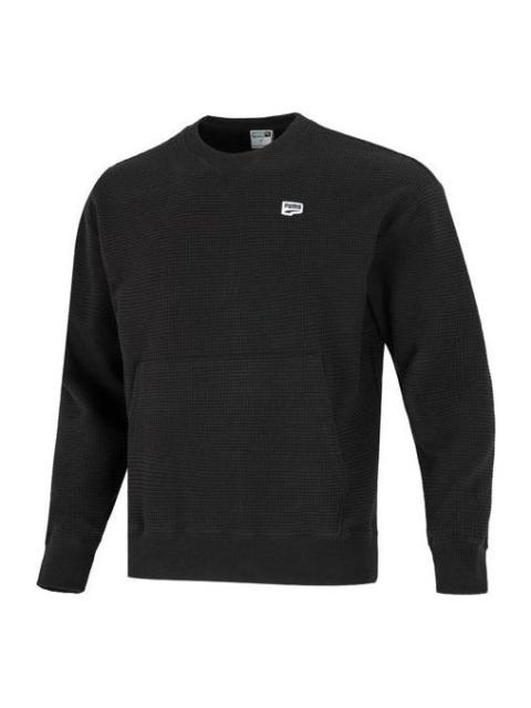 PUMA Downtown Waffle Crewneck Sweatshirt 'Black' 537730-01