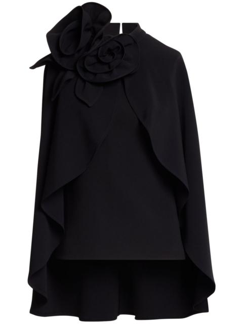 floral-appliqué cape top