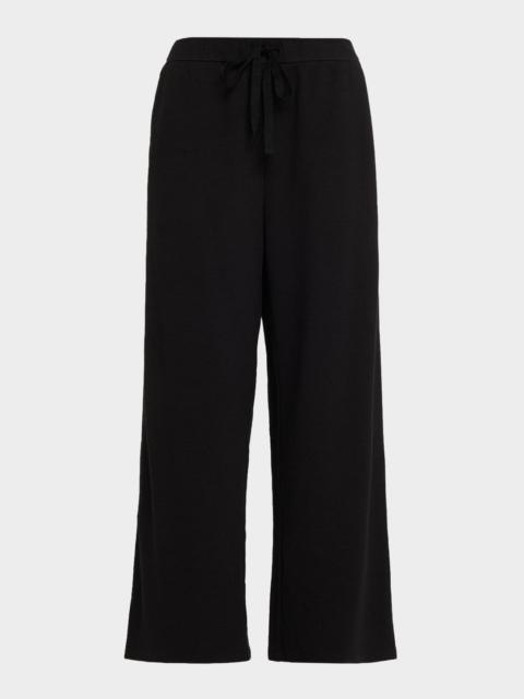 Straight-Leg Waffle Double Knit Pants
