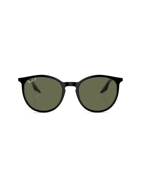 logo-lettering round-frame sunglasses