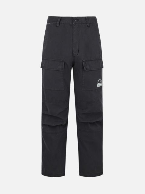 Logo and Seagull Embroidery Relax Fit Cargo Pants
