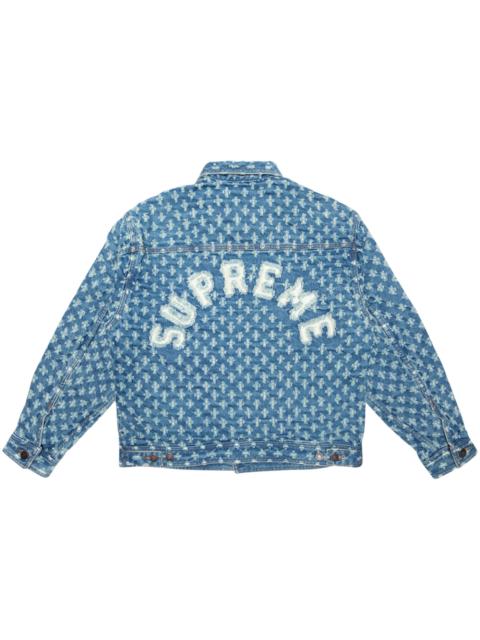 Supreme Hole Punch Denim Trucker Jacket Blue