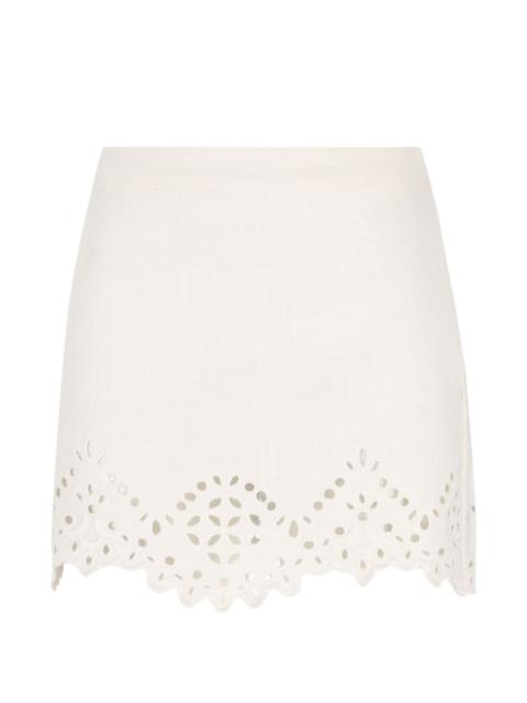 eyelet-detail mini skirt
