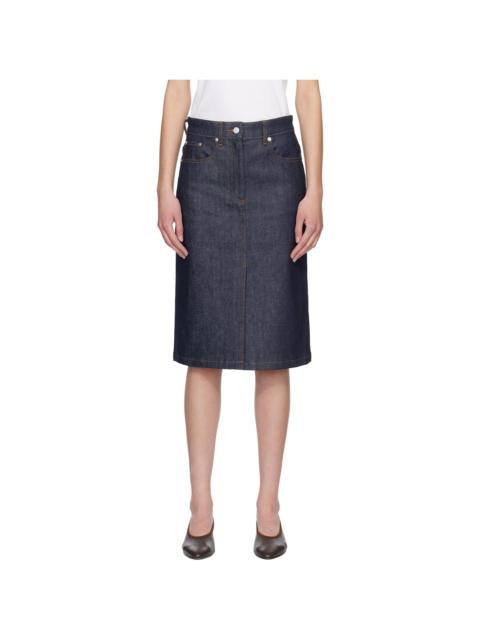 Navy Lizzie Denim Midi Skirt
