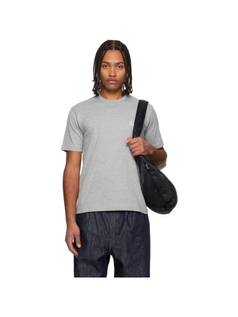 Gray Cotton Jersey Garment Print T-shirt