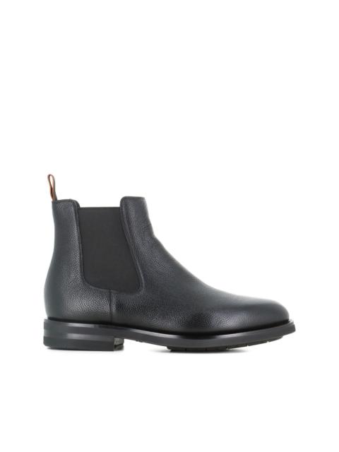 elastic-panel leather boots