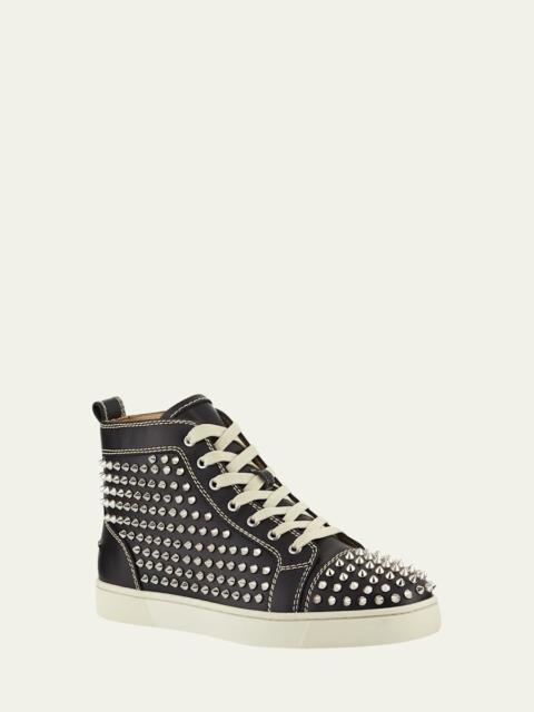 Men's Louis Mid-Top Spiked Leather Sneakers