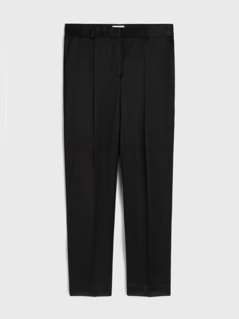 Low-waist satin trousers black