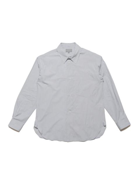 Half Placket Shirt Fine Stripe Cotton Poplin Grey/White