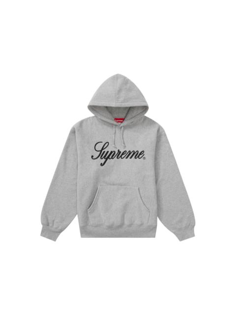 Supreme Raised Script Hooded Sweatshirt Heather Grey