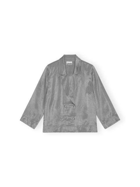 GREY WASHED SATIN SHIRT