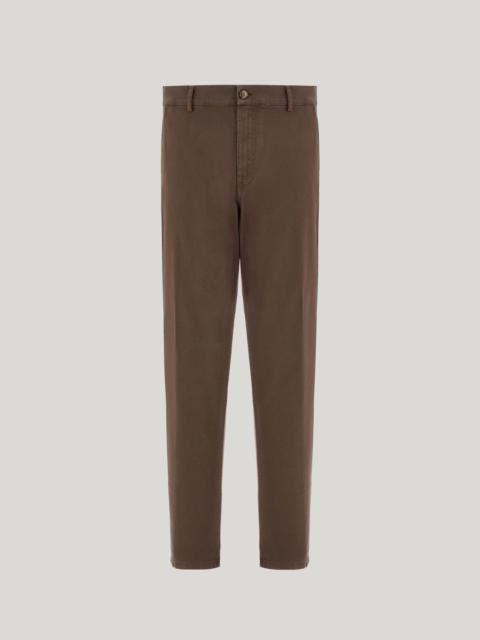 DARK BROWN TAPERED FIT COMFORT COTTON TWILL CHINOS