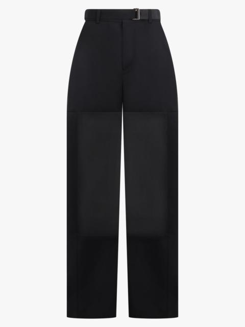 SHEER PANEL TAILORED SUITING PANTS | BLACK