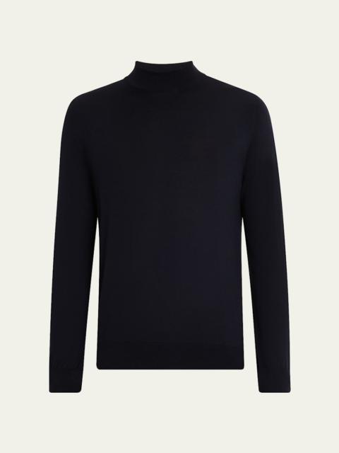 Men's 18gg Wool Mock Neck Sweater