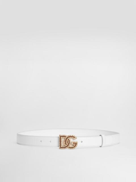 Calfskin belt with DG logo