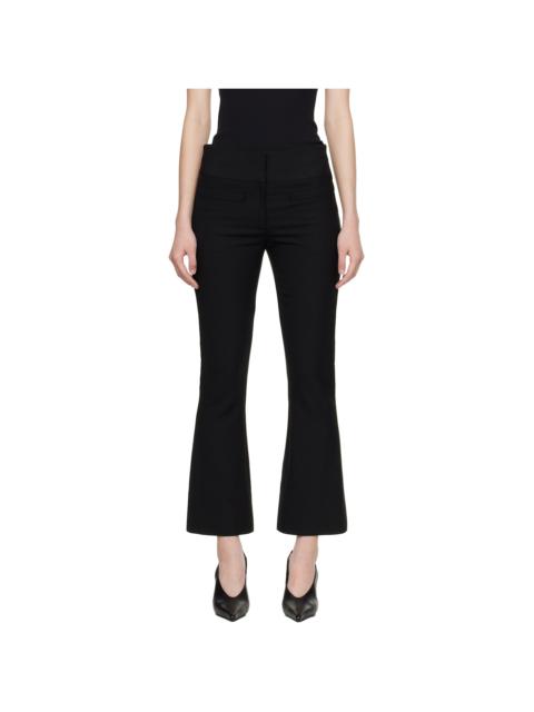 Black Heritage Cropped Bootcut Trousers