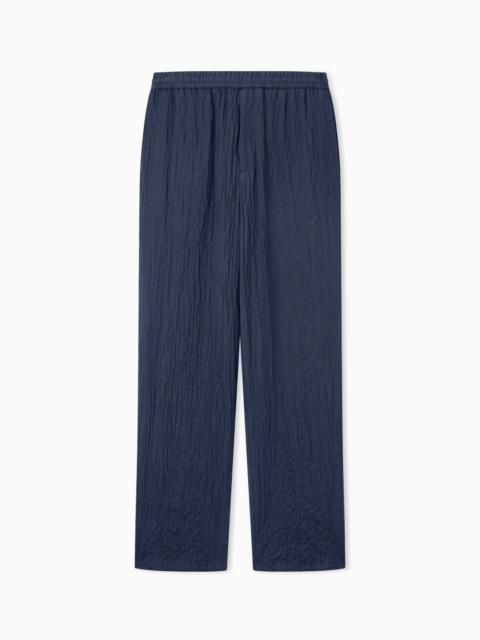 FLAT FRONT TROUSERS IN LYOCELL AND SILK FROISSÉ