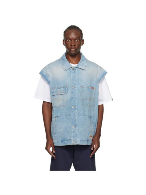 Blue Faded Denim Vest