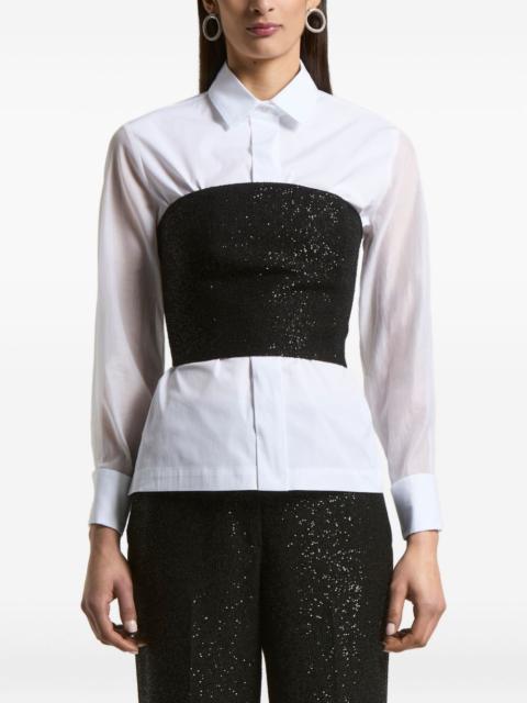sequin-embellished strapless top