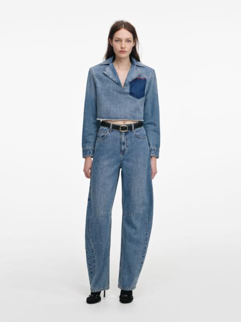 Blue Barrel Leg Jeans