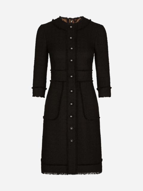 Raschel tweed midi dress