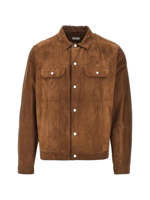 suede button-up jacket