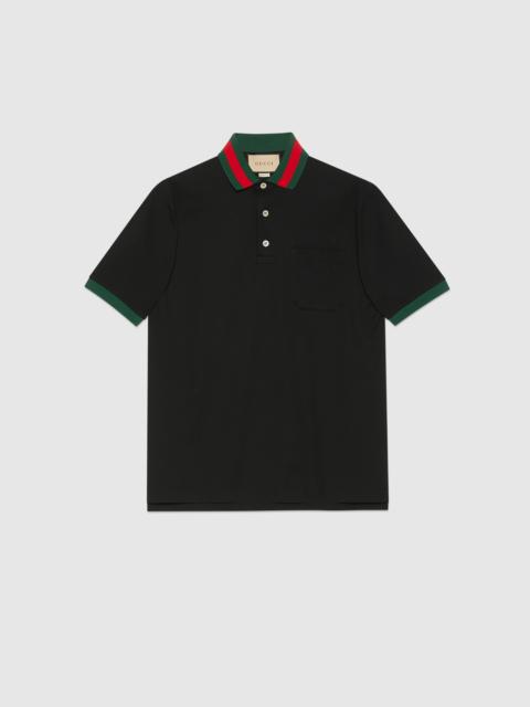 Cotton piquet polo with Web collar