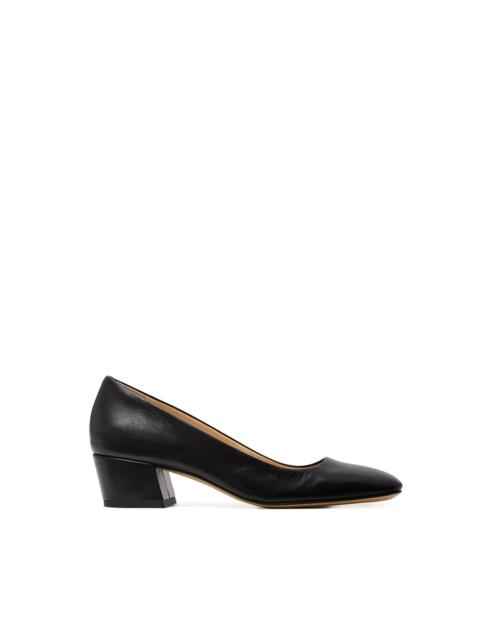Agathe Low Heel Pump in Black Leather