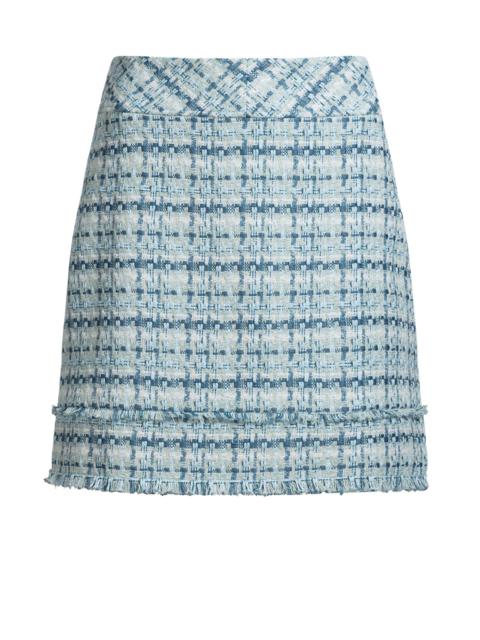 SLIM-FIT TWEED MINI SKIRT WITH FRINGING