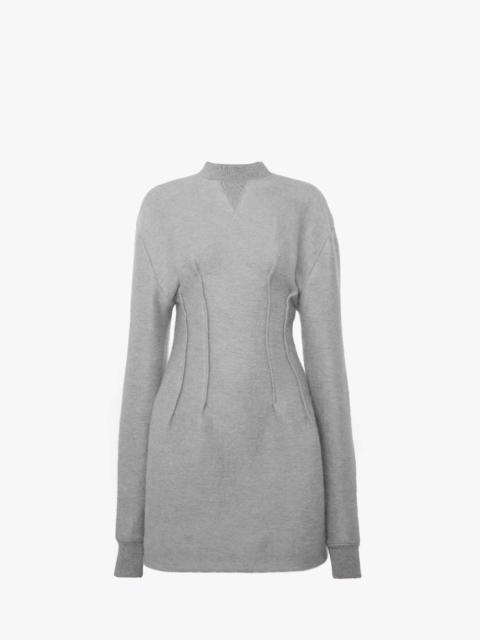 TEXTURED LONG SLEEVE HOURGLASS DRESS