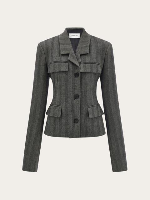 Single breasted blazer in chevron