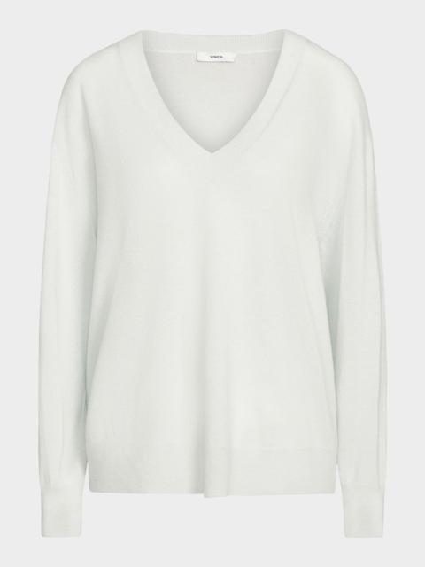 Silk-Cashmere Deep V Sweater